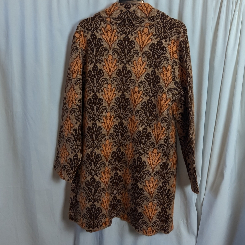 Farmers Market Jacquard Knit Coatigan / Cardigan Coat - Picture 3 of 7